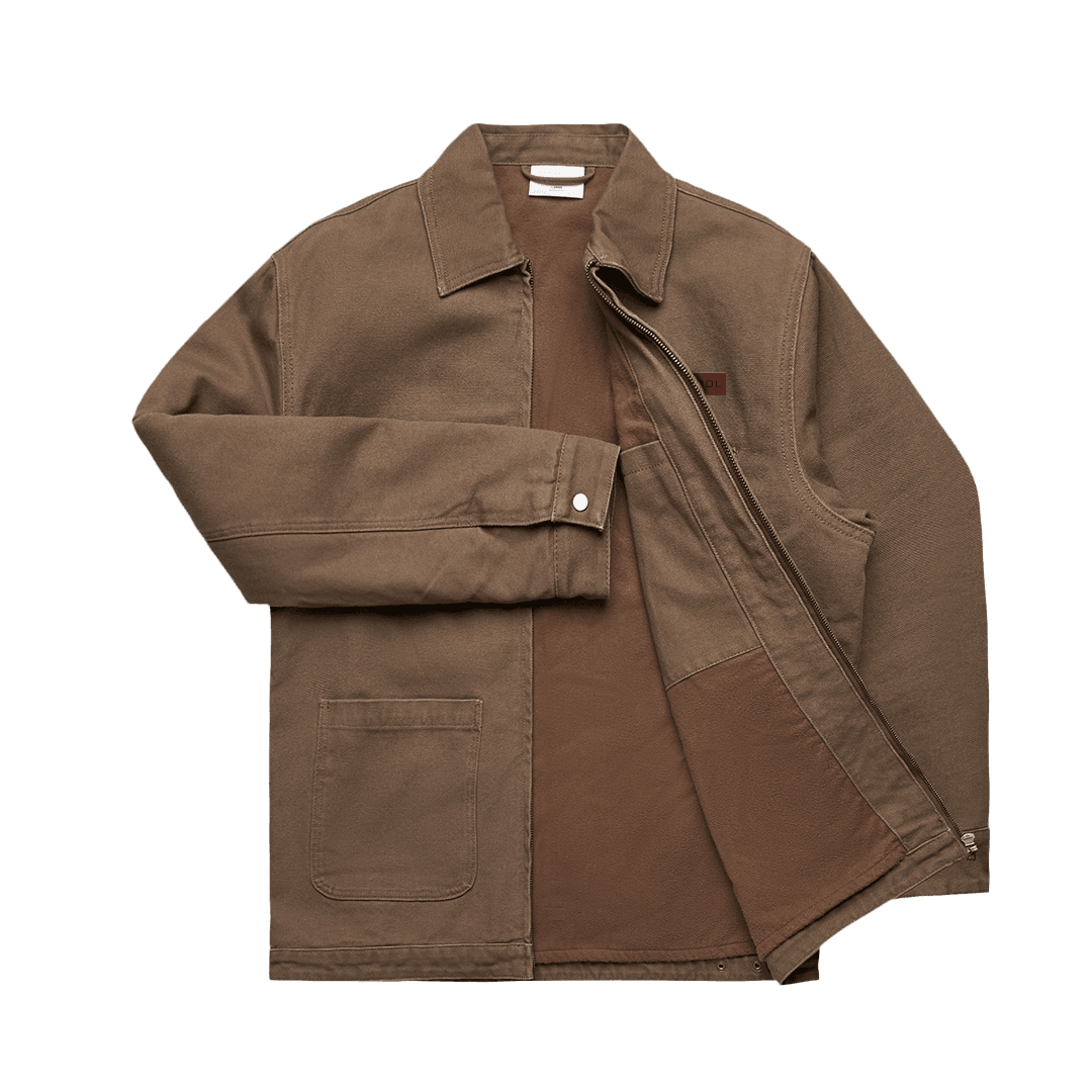 Walnut Patrol Canvas jacket open, duck canvas fleece lined jacket, outdoor clothing